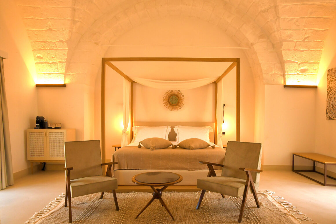 Masseria Corte degli Aromi Otranto suite menta letto